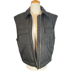 Calia by Carrie Underwood Black Puffer Vest SZ Medium Zip Front Utility Pockets